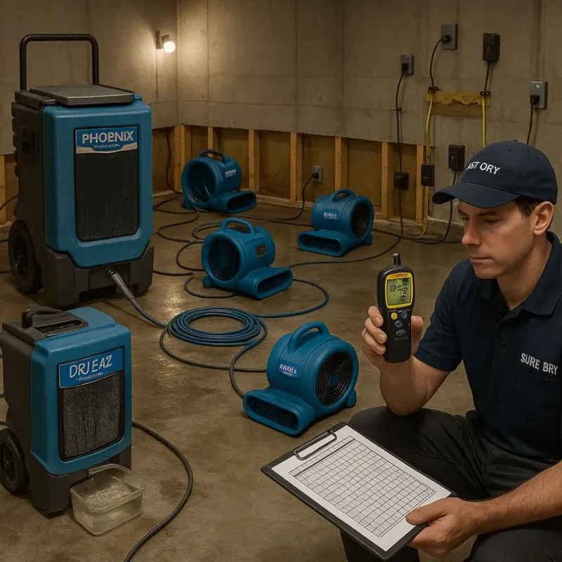 Structural Drying and Dehumidification process in Gloucester Point, VA